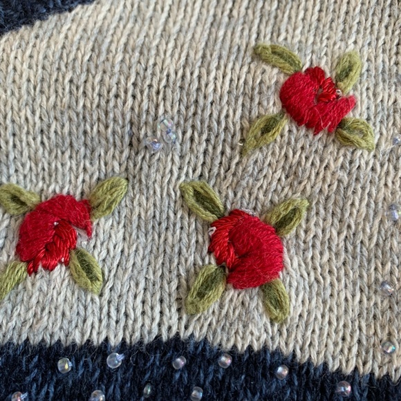 🐱 VINTAGE HEIRLOOM COLLECTIBLES HEART SWEATER SIZE X-LARGE - Picture 7 of 10